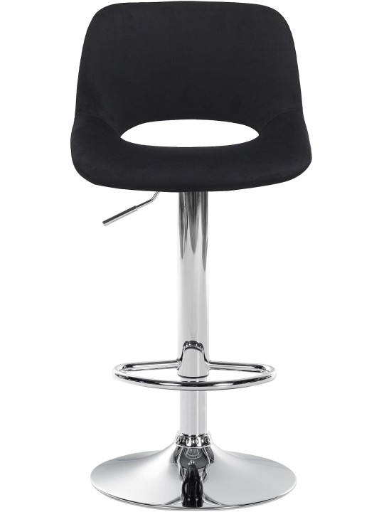 Scaun de bar Camden catifea crom, negru