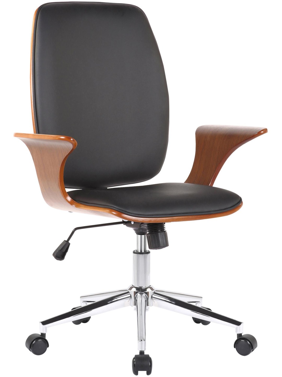 Scaun de birou Burbank imitatie piele, nuc/negru