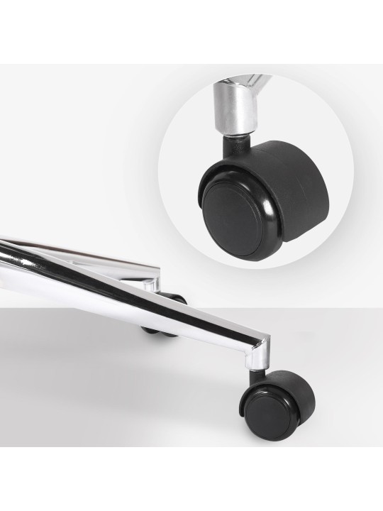 Scaun de birou Burbank imitatie piele, nuc/alb