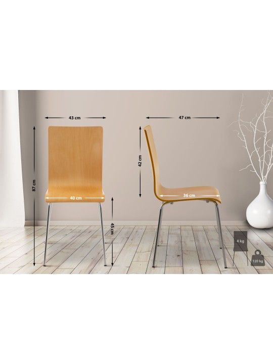 Set 2 scaune vizitator Pepe, natural