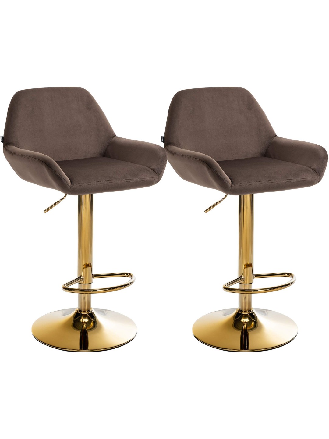 Set 2 scaune de bar Braga Gold Velvet, maro