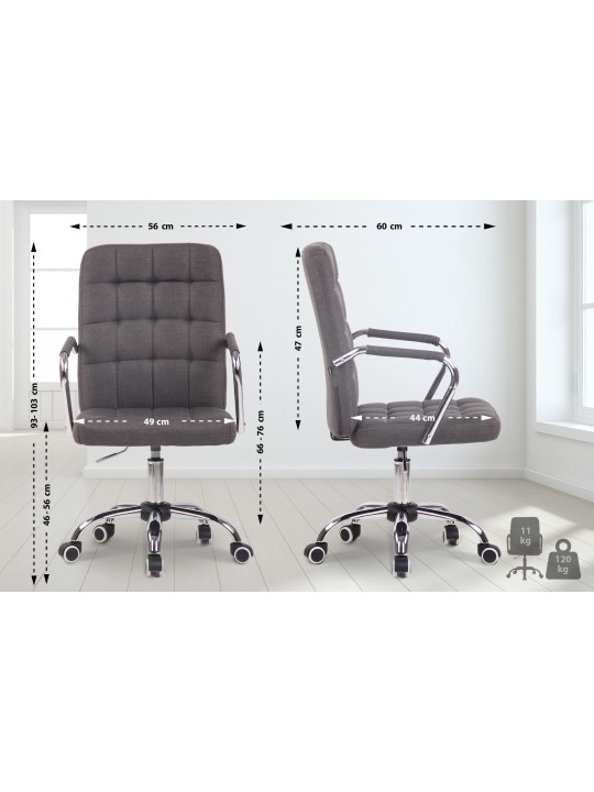 Scaun de birou Tesatura Terni, gri închis