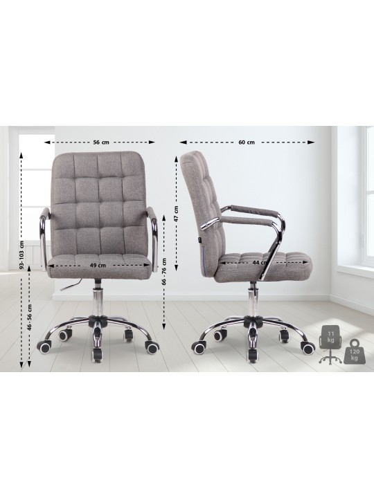 Scaun de birou Tesatura Terni, gri