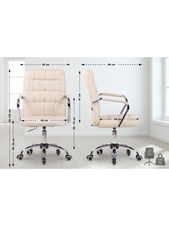 Scaun de birou Tesatura Terni, crem