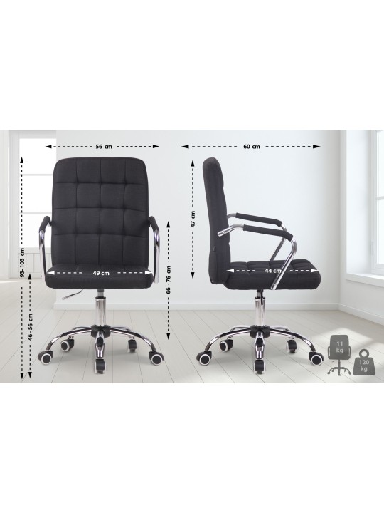 Scaun de birou Tesatura Terni, negru