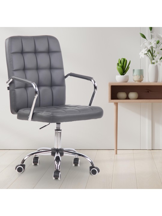 Scaun de birou Terni imitatie piele, gri