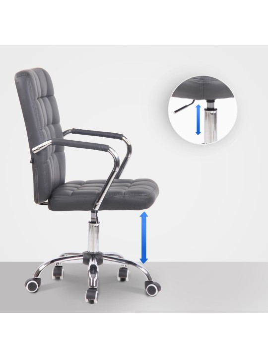 Scaun de birou Terni imitatie piele, gri