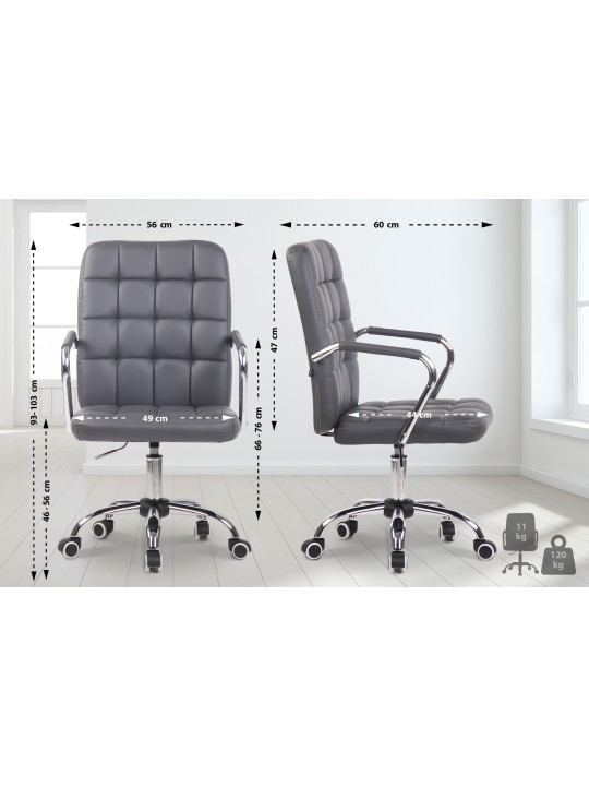 Scaun de birou Terni imitatie piele, gri