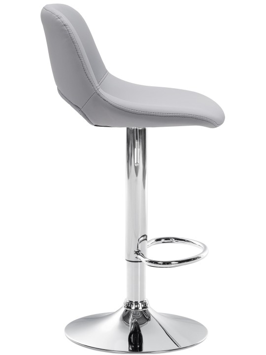 Set 2 taburete de bar Camden imitatie piele crom, gri