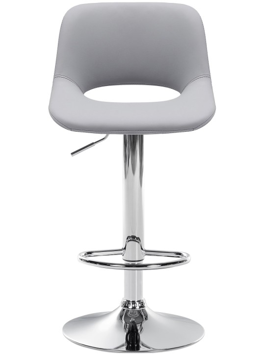 Set 2 taburete de bar Camden imitatie piele crom, gri