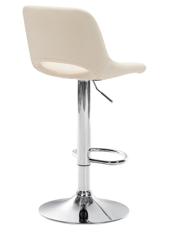 Set 2 taburete de bar Camden imitatie piele crom, crem