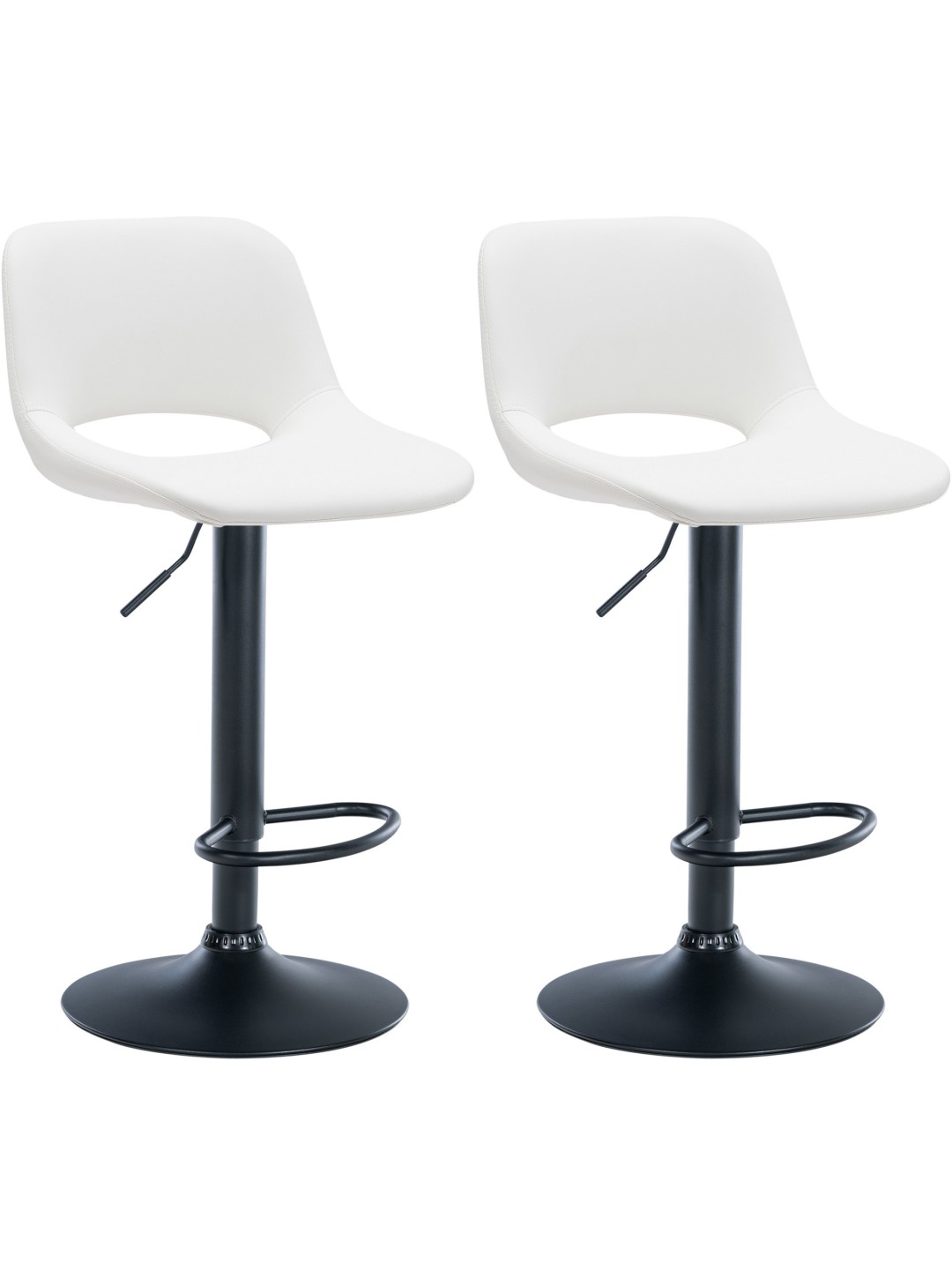 Set 2 taburete de bar Camden imitatie piele, alb