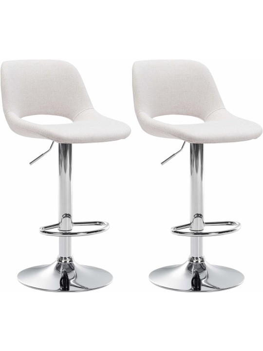 Set 2 scaune de bar Camden stofa crom, crem