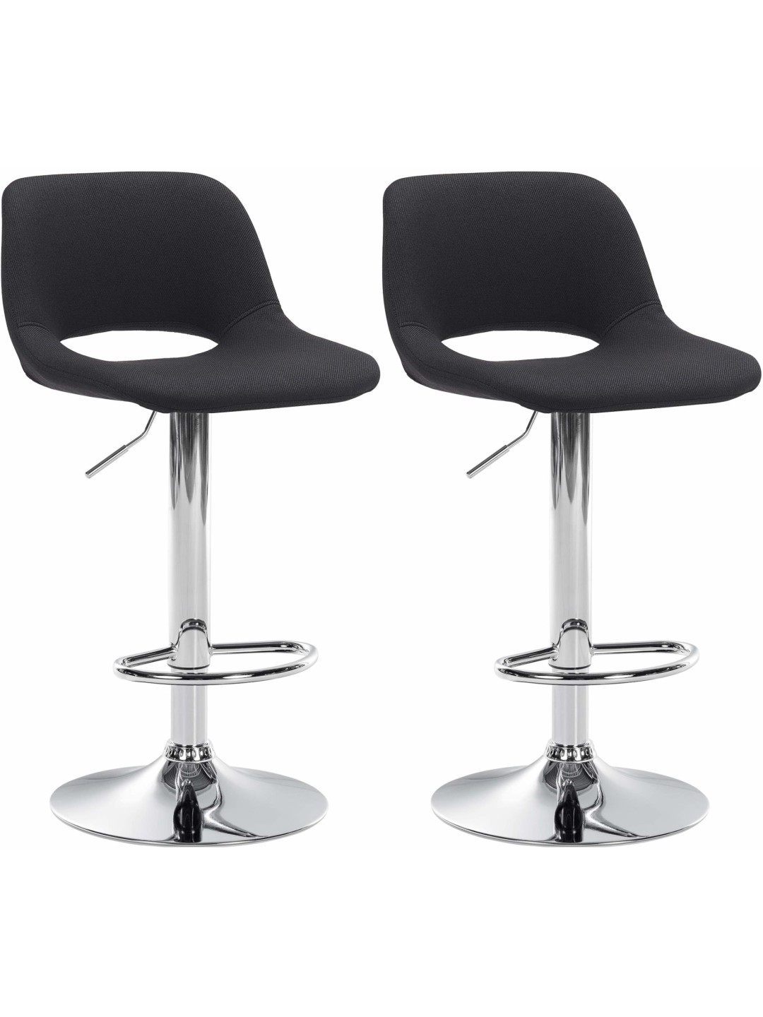 Set 2 scaune de bar Camden stofa crom, negru