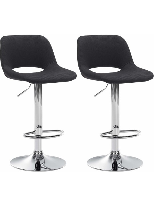 Set 2 scaune de bar Camden stofa crom, negru Set 2 scaune de bar Camden stofa crom, negru