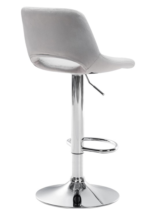 Set 2 scaune de bar Camden catifea crom, gri deschis