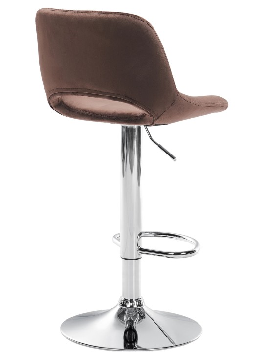 Set 2 scaune de bar Camden catifea crom, maro Set 2 scaune de bar Camden catifea crom, maro
