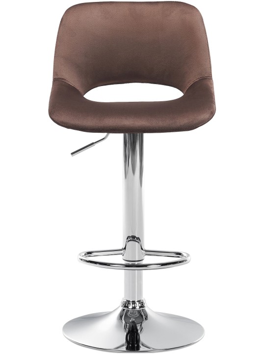 Set 2 scaune de bar Camden catifea crom, maro Set 2 scaune de bar Camden catifea crom, maro