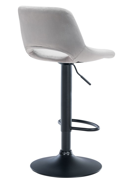 Set 2 scaune de bar Camden catifea, gri deschis