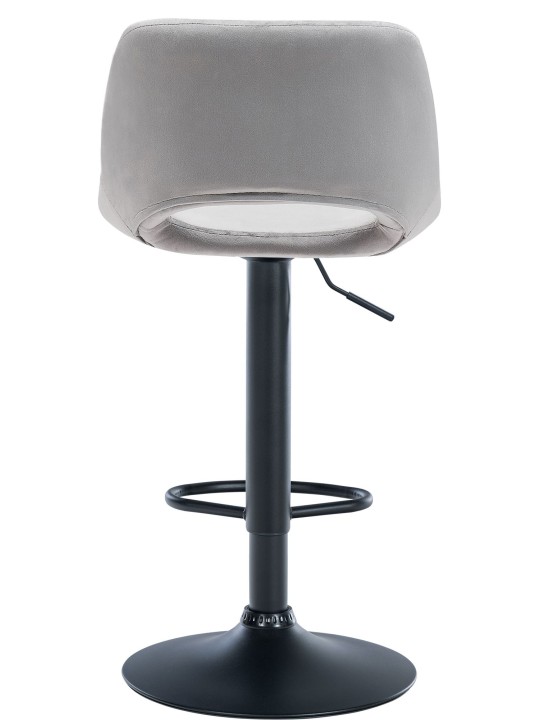 Set 2 scaune de bar Camden catifea, gri deschis