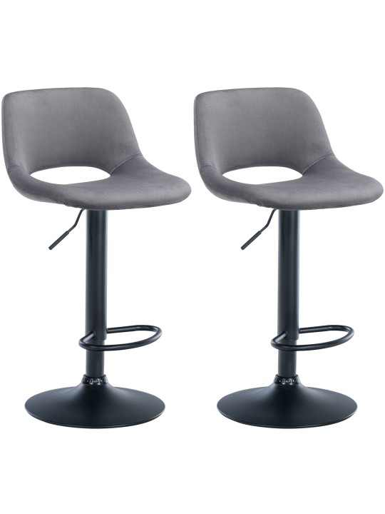 Set 2 scaune de bar Camden catifea, gri închis Set 2 scaune de bar Camden catifea, gri închis