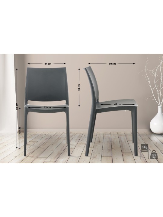 Scaun MAYA, gri închis