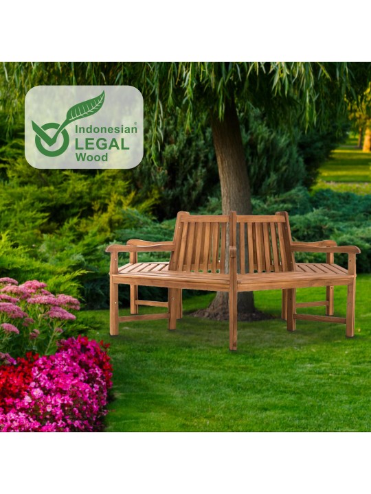 Bancă din copac Sonja cu cotiere 200 cm, tec