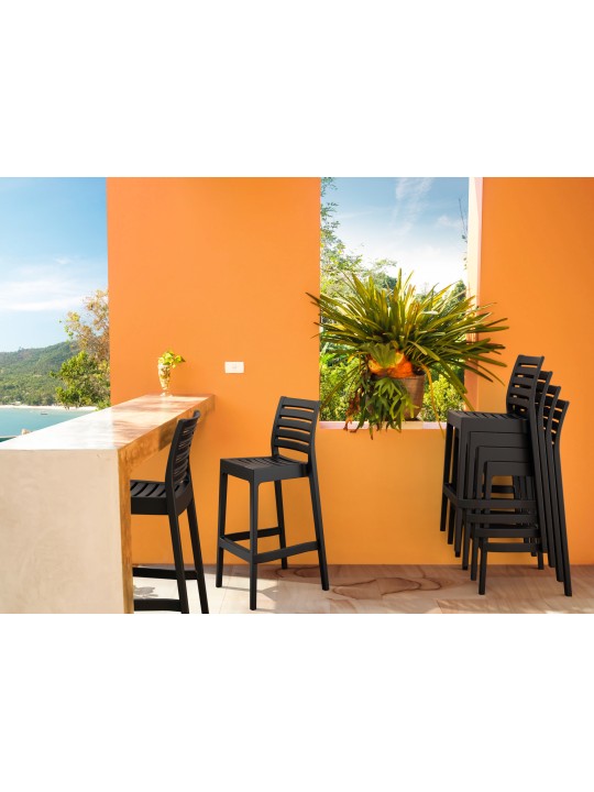 Set 4 scaune de bar Ares, negru