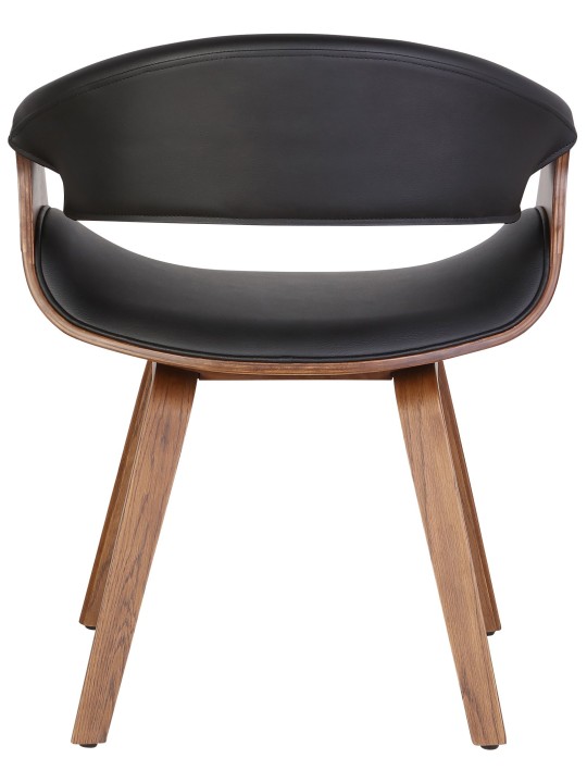 Scaun de sufragerie Foley stejar imitatie piele, negru