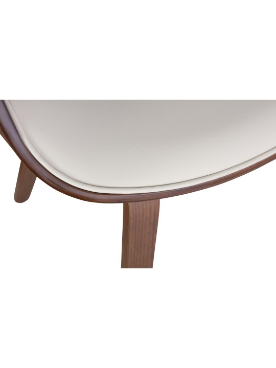 Scaun de sufragerie Foley stejar imitatie piele, crem