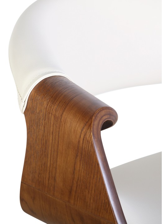 Scaun de sufragerie Foley stejar imitatie piele, crem