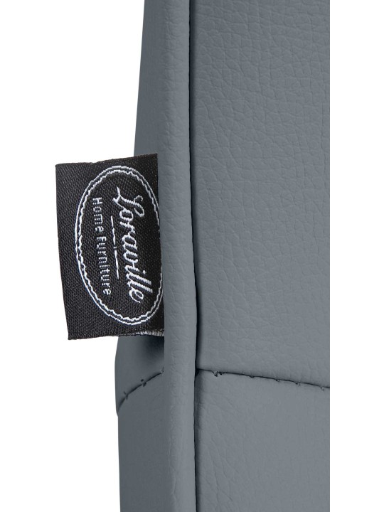 Set 2 taburete de bar Vonore imitatie piele crom, gri