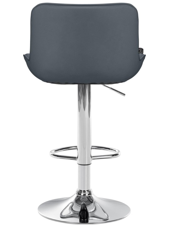 Set 2 taburete de bar Vonore imitatie piele crom, gri