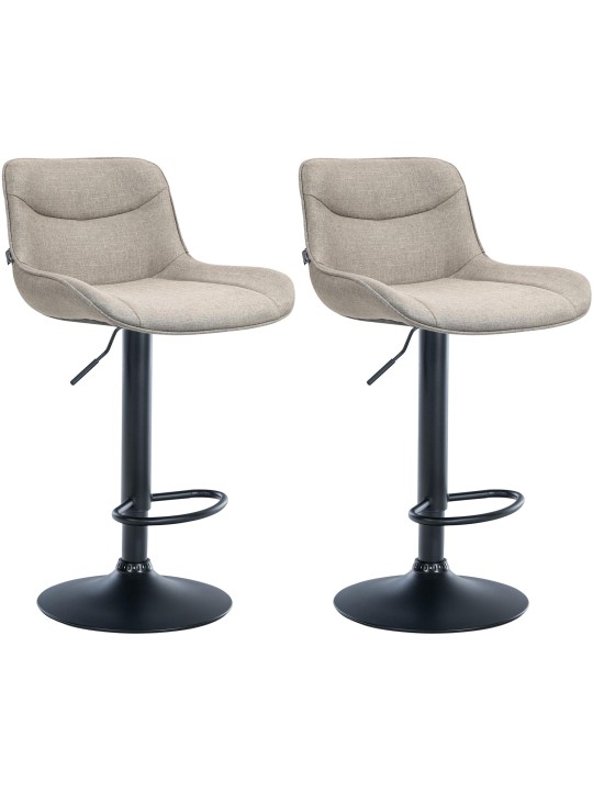 Set 2 scaune de bar stofa Vonore, taupe