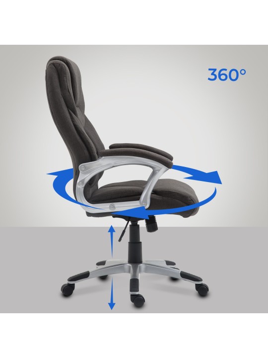 Scaun de birou Texas V2 stofa, gri închis