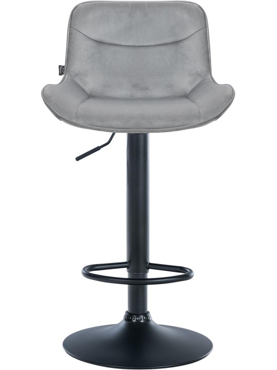 Set 2 taburete de bar Vonore catifea, gri