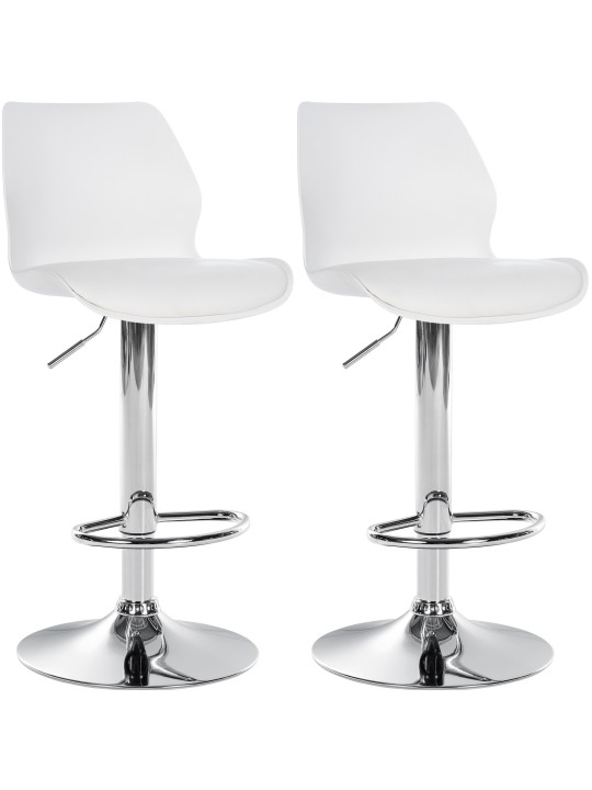 Set 2 scaune de bar Gilbert plastic, alb