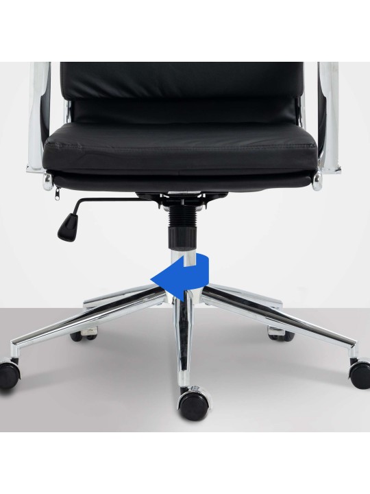 Scaun de birou Cleveland imitatie piele, negru