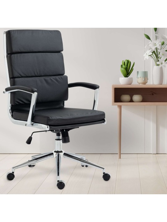 Scaun de birou Cleveland imitatie piele, negru