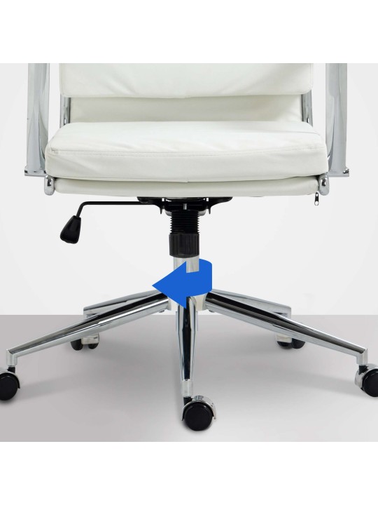 Scaun de birou Cleveland imitatie piele, alb