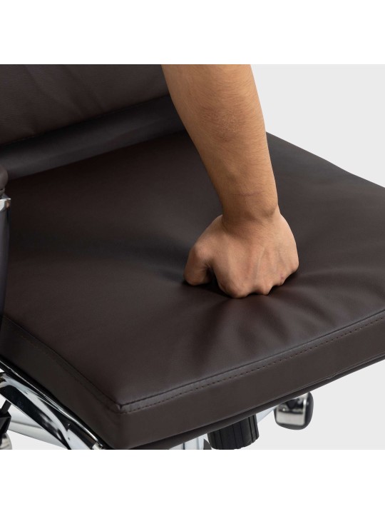 Scaun de birou Cleveland imitatie piele, maro