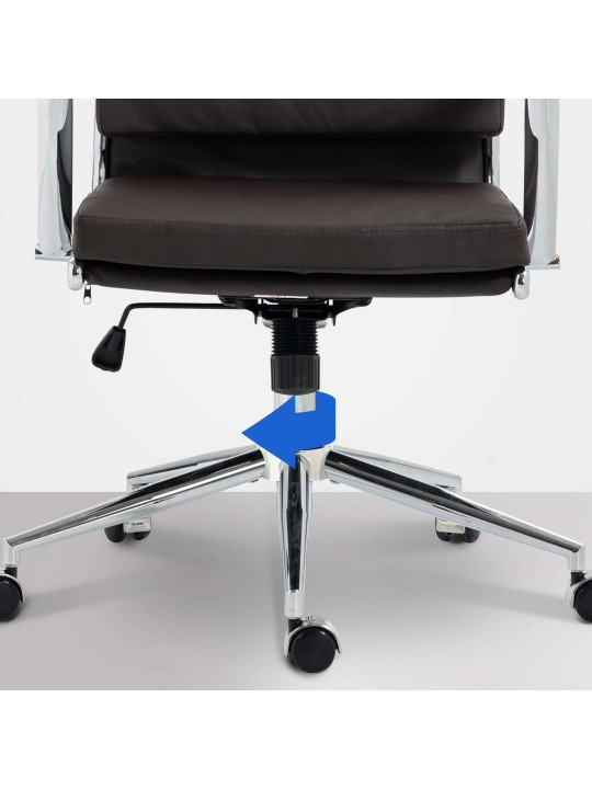 Scaun de birou Cleveland imitatie piele, maro