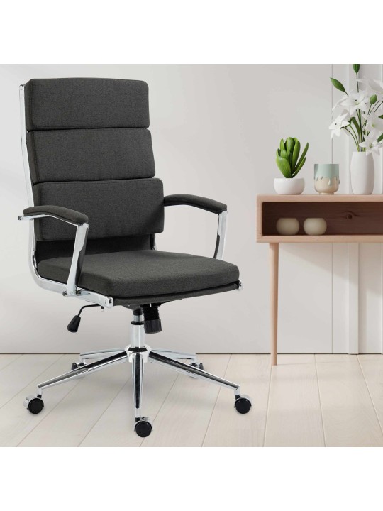 Scaun de birou tesatura Cleveland, gri închis