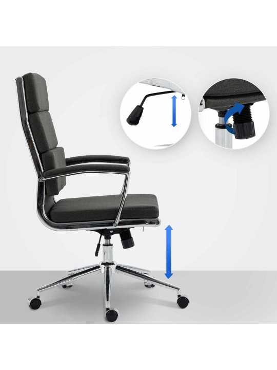 Scaun de birou tesatura Cleveland, gri închis