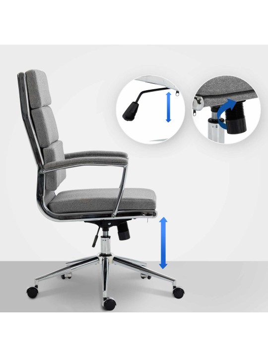 Scaun de birou tesatura Cleveland, gri