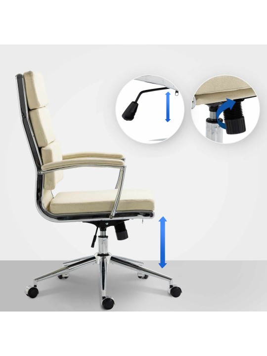 Scaun de birou tesatura Cleveland, crem