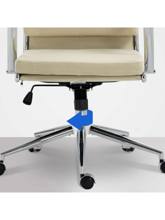 Scaun de birou tesatura Cleveland, crem