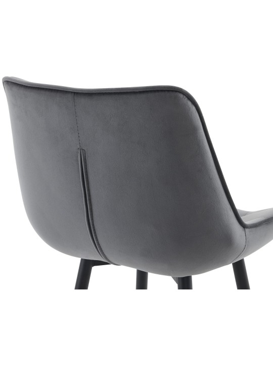 Set 2 scaune de bar Dartford catifea, gri închis Set 2 scaune de bar Dartford catifea, gri închis