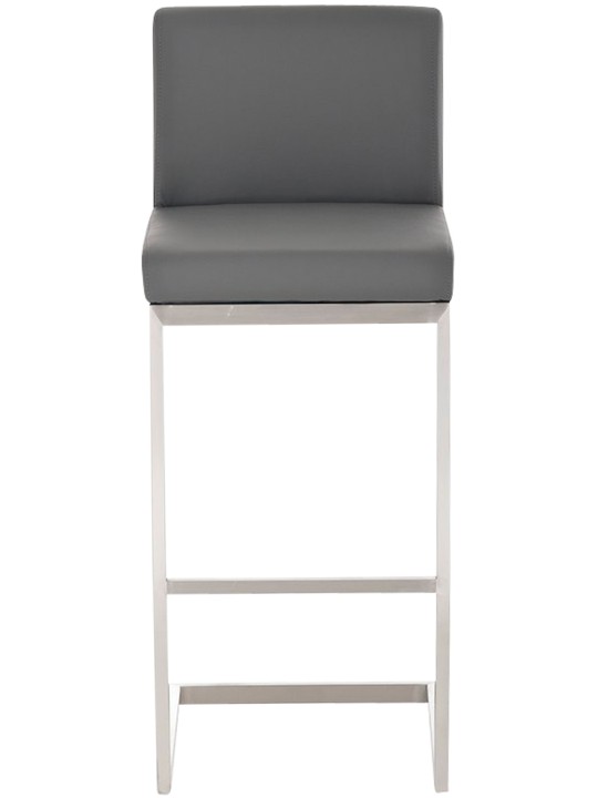 Set 2 scaune de bar Paros imitatie piele, gri