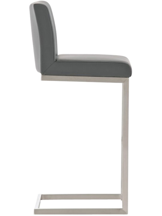 Set 2 scaune de bar Paros imitatie piele, gri